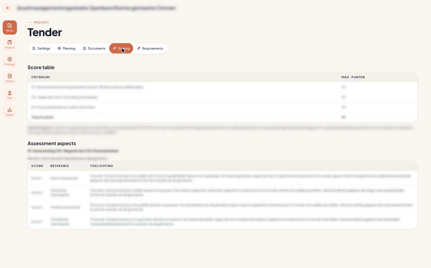 AI review and score prediction panel for your plan